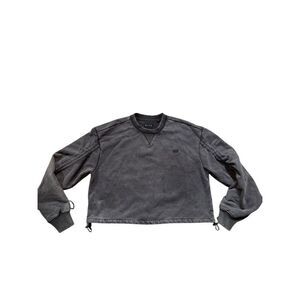 Kith Nicky Cropped Crewneck Black Distressed Women’s S